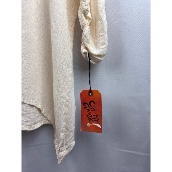 Women’s Oh My Gauze! Size 2XL Cream 3 Quarter Length Sleeve Blouse - Picture 4 of 6